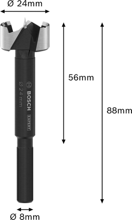 Bosch EXPERT puidupuur, läbimõõduga 24 mm.